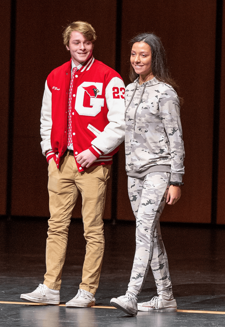 The GHS football players teamed up with the cheerleaders on a fashion show fundraiser. Nov 9, 2019 Photo courtesy: Anke Judice
