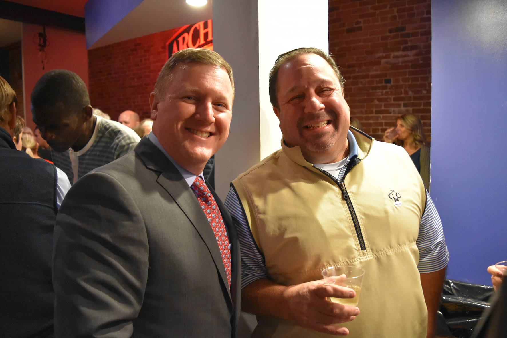 Steve Walko and Thomas Waurishuk celebrated Republican victories at the Teen Center. Nov 5, 2019 Photo: Heather Brown