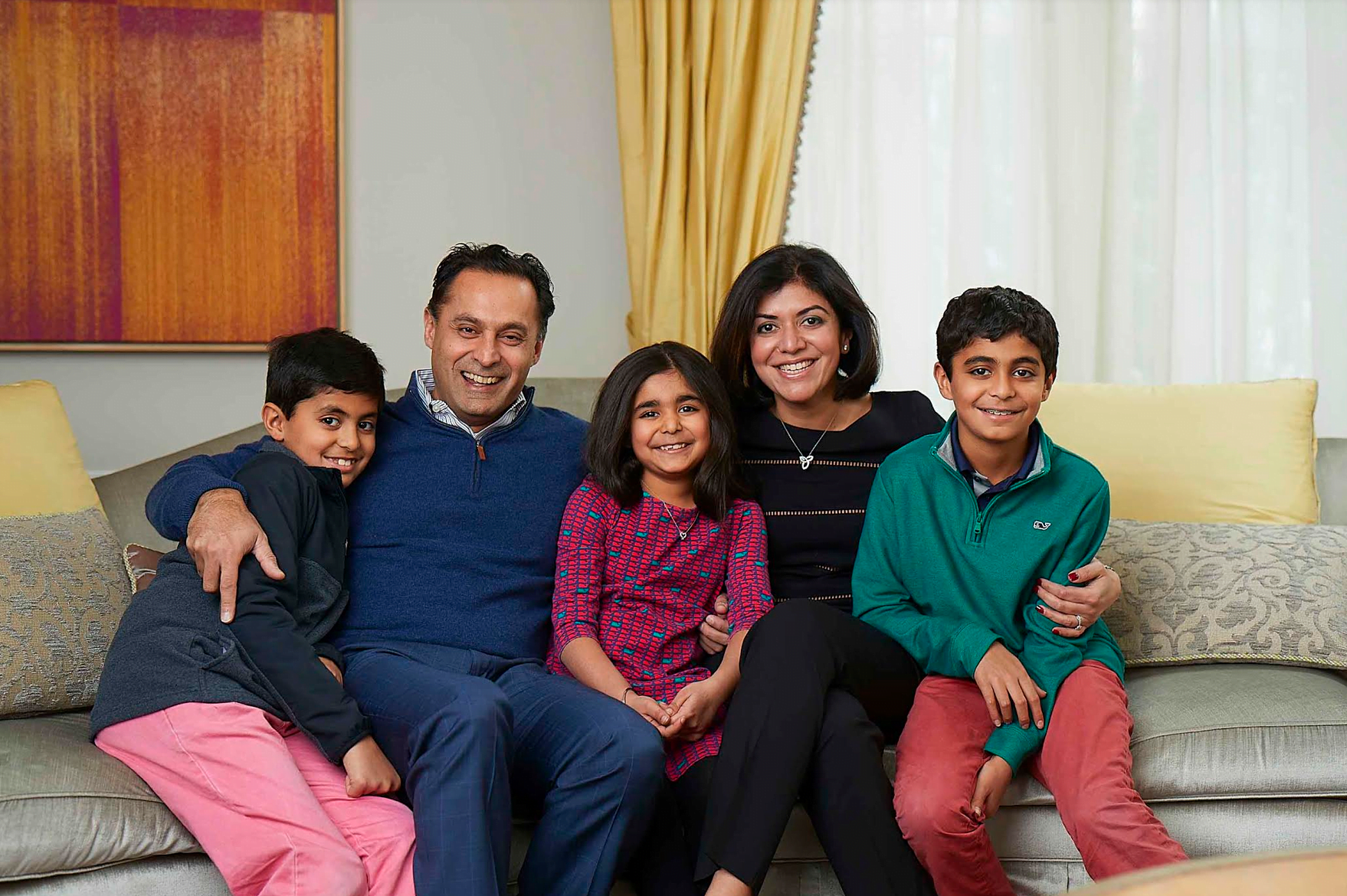 Harry Arora and his wife Nisha with their three children. Contributed photo