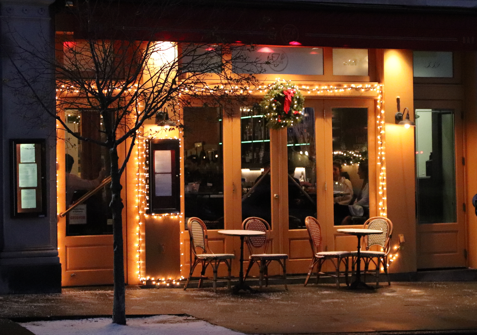 Cozy Bistro V is lit up for the holidays