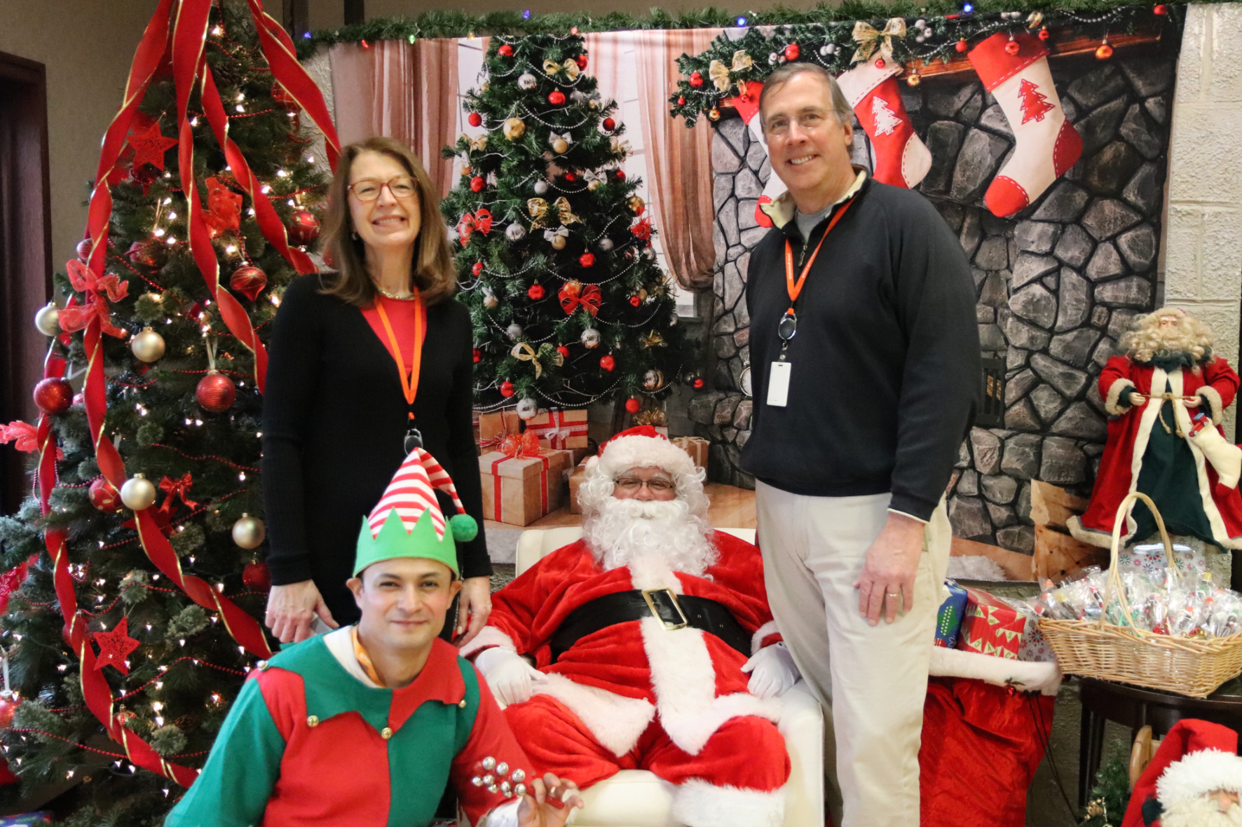 YWCA Greenwich CEO Mary Lee Kiernan and CFO John Stack at the family holiday event. Dec 7, 2019 Photo: Leslie Yager