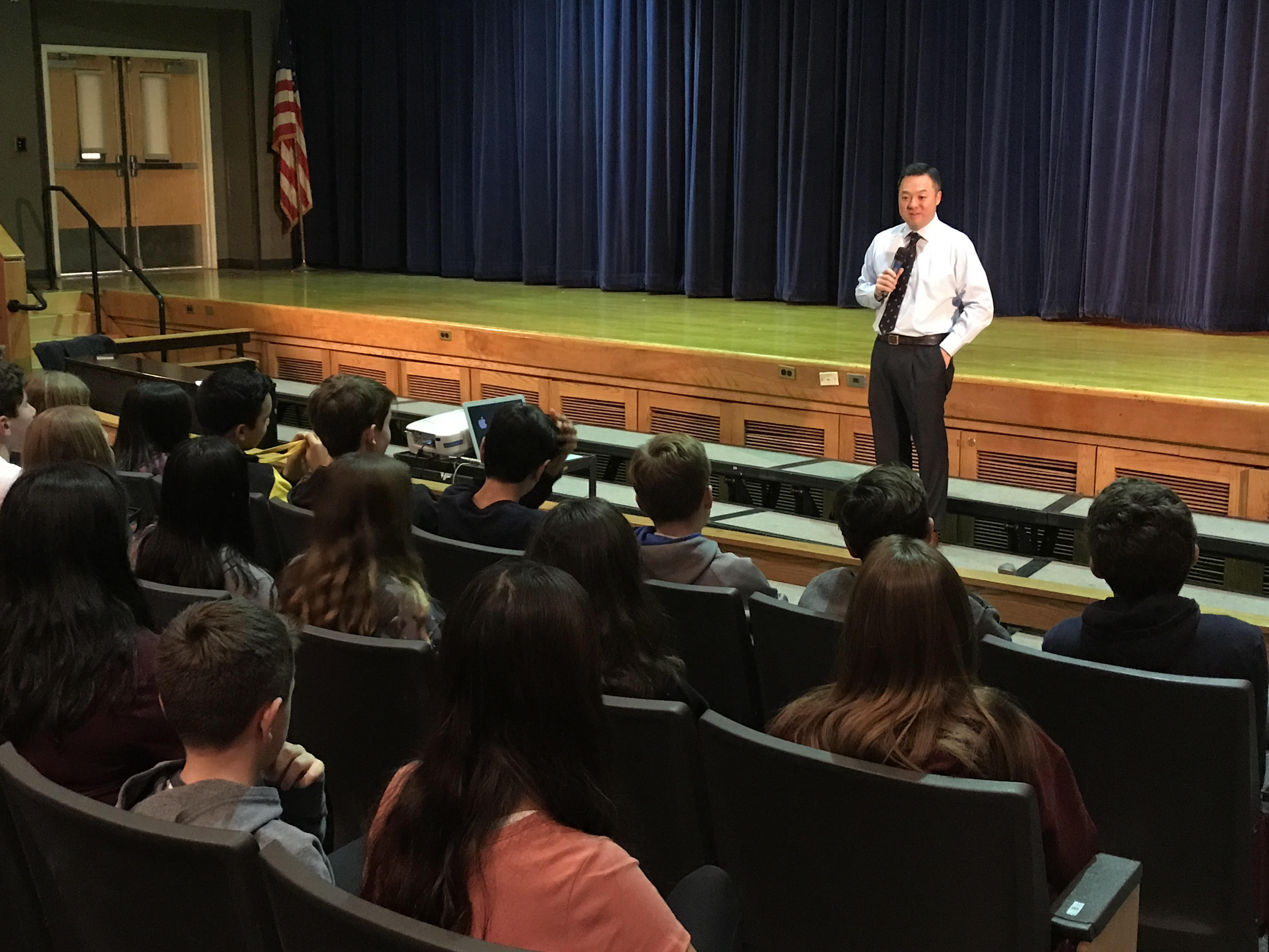 Connecticut Attorney General William Tong recently visited Western Middle School's 8th graders. Contributed photo