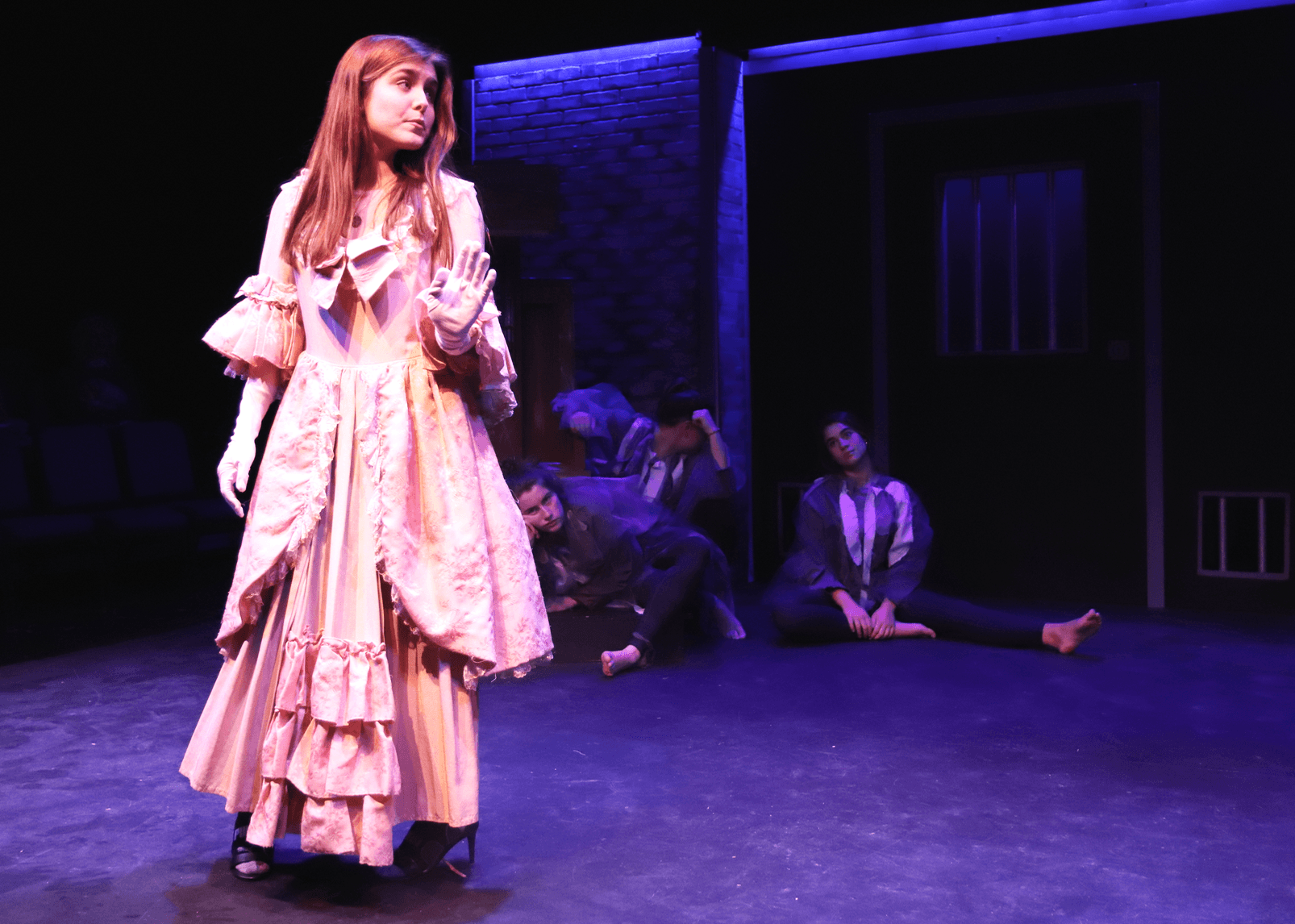  GHS theater arts students rehearse for the winter plays in the black box theater: "The Insanity of Mary Girard”and "Apollo". Feb 20, 2020 Photo: Leslie Yager