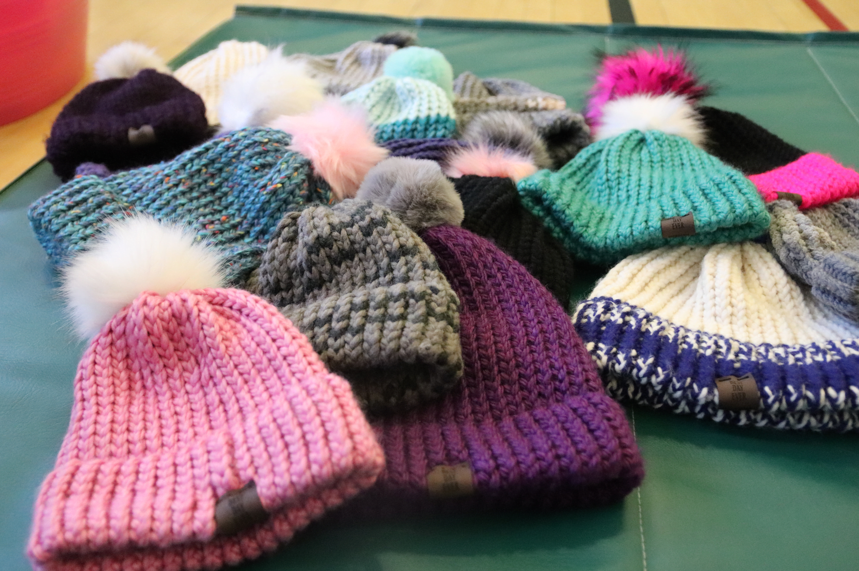 The "Best Day Ever" knitted hats come in a variety of colors. Feb 21, 2020 Photo: Leslie Yager