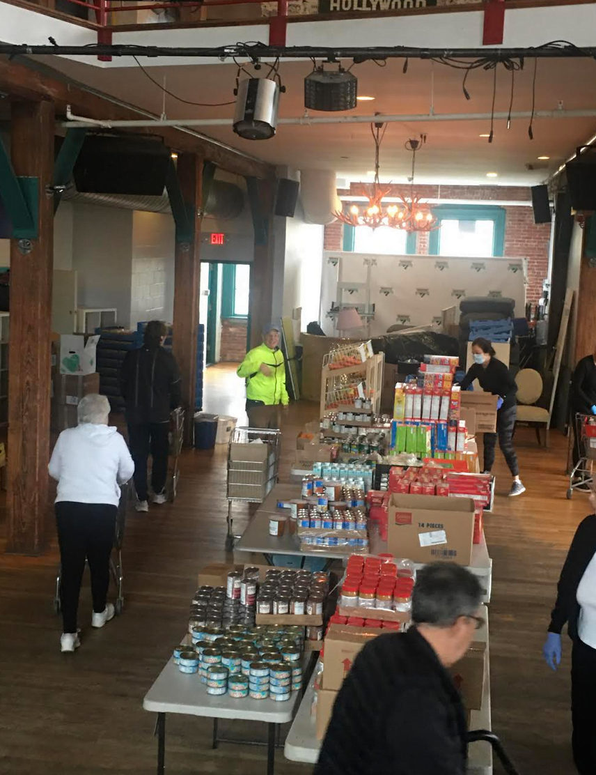 The Neighbor to Neighbor food pantry set up inside Arch Street Teen Center. Contributed photo