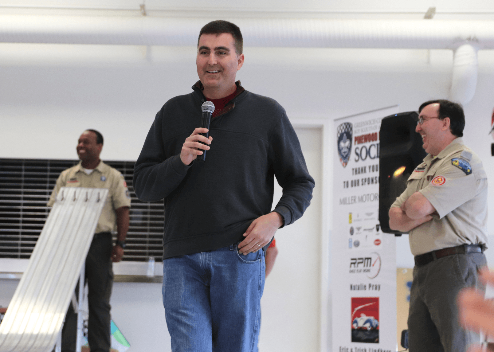 Newly elected Council president Eric Lindberg thanked sponsors of the annual Pinewood Derby for Cub Scouts. March 8, 2020 Photo: Leslie Yager