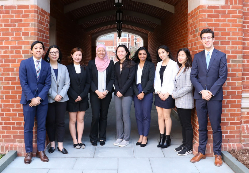 The IRSY 2020 Yale Undergraduate Team (from left to right): Jonah Chang, Dora Pang, Candy Yang, Bayan Galal, Monique Nikolov, Sandhya Kumar, Natalie Kainz, Lucy Kim, and Nick McGowan.