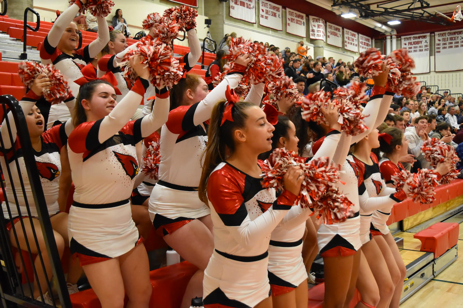 GHS cheerleaders root for the girls basketball team. Photo: Heather Brown