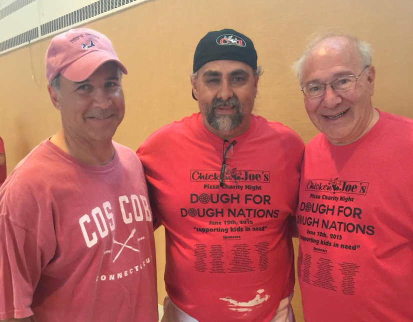 Fred Camillo, Joe Marini of Chicken Joe's and Joe Kaliko at the Dough for Dough Nations pizza fundraiser at Christ Church. Contributed photo