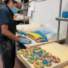Upper Crust's head baker Ricardo Gomez has been busy making Easter rainbow bagels customers can pre-order for the weekend. Upper Crust Bagel Company Facebook page.