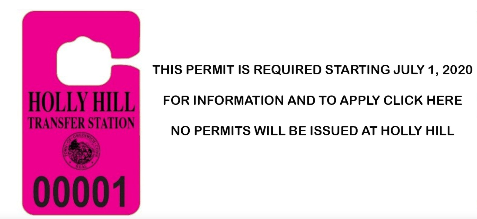 Holly Hill Dump Permits Available to Residents for 25 Greenwich Free